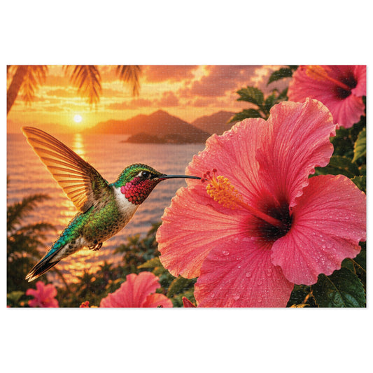 Golden Wings & HibiscusTin Puzzle