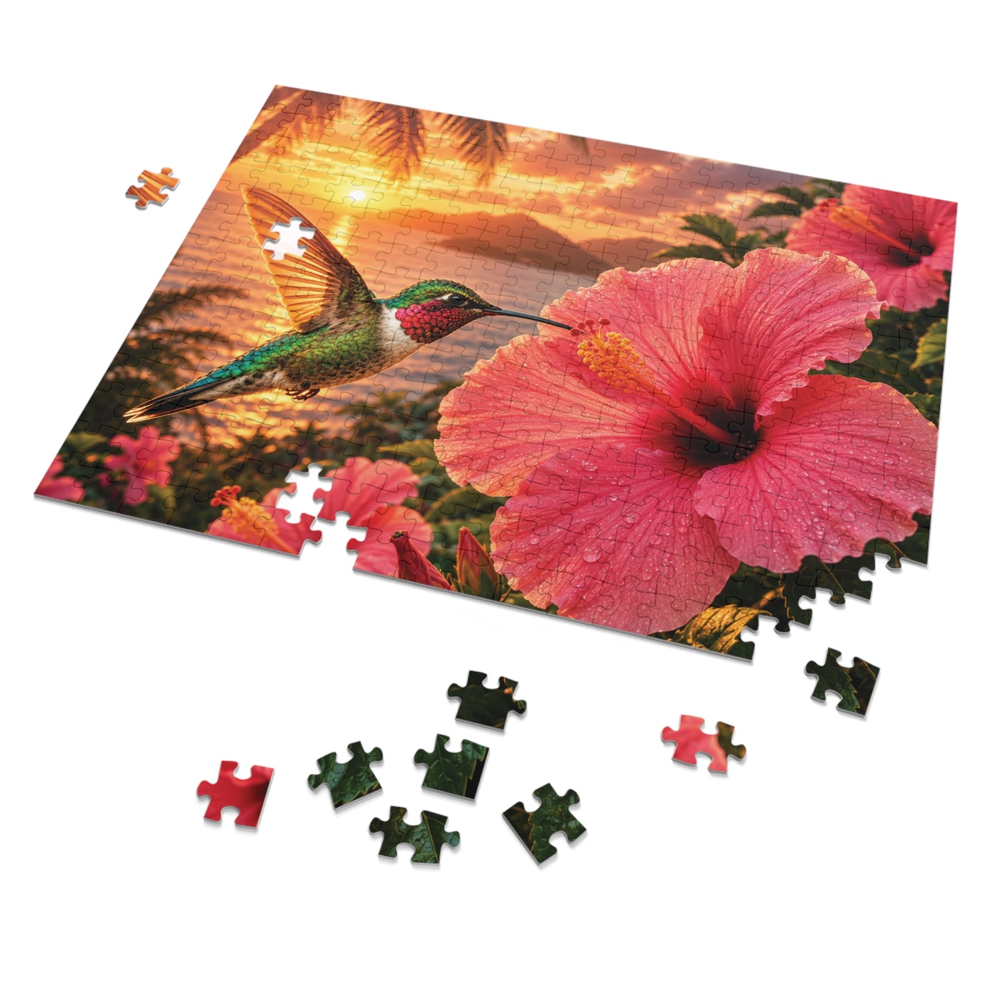 Golden Wings & HibiscusTin Puzzle