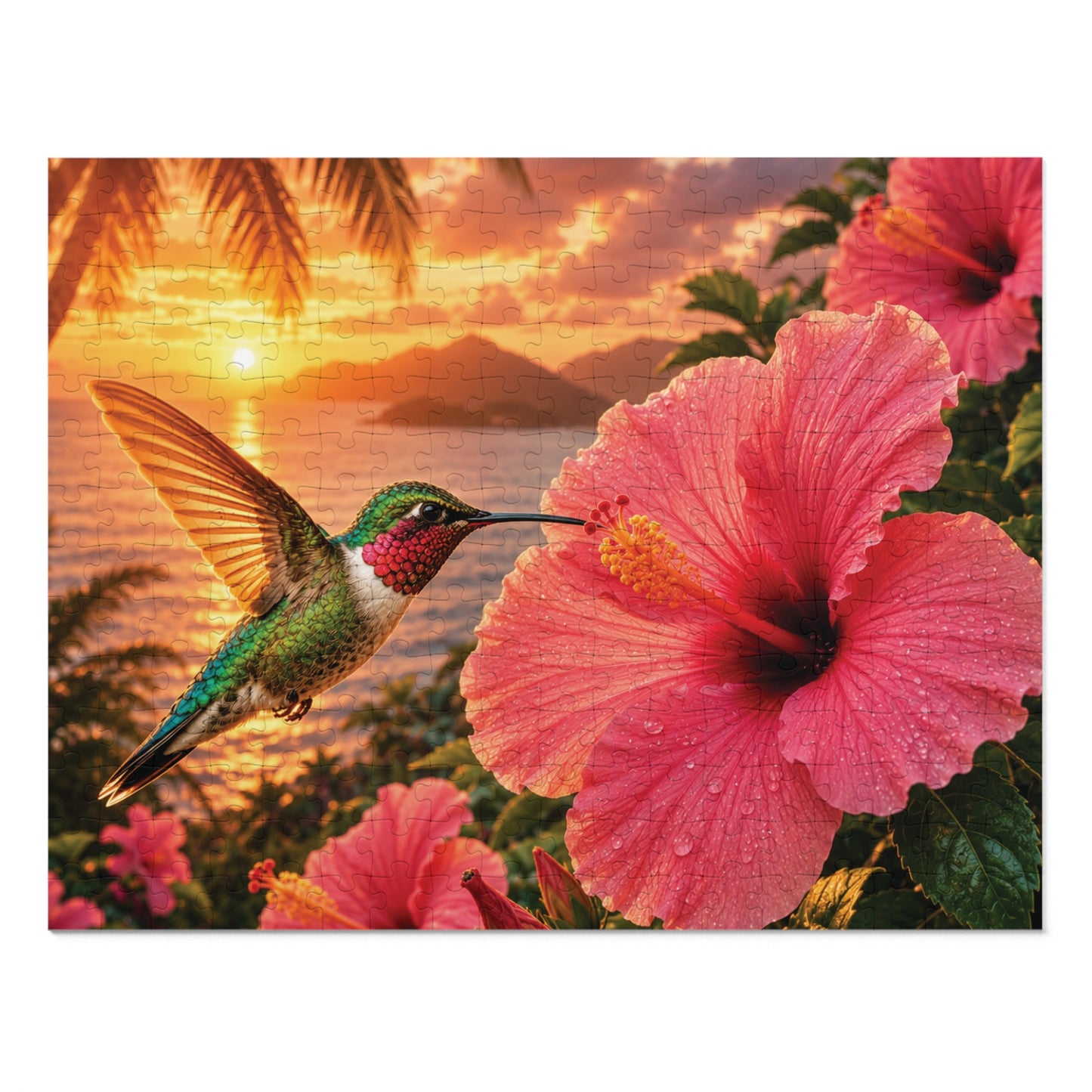 Golden Wings & HibiscusTin Puzzle
