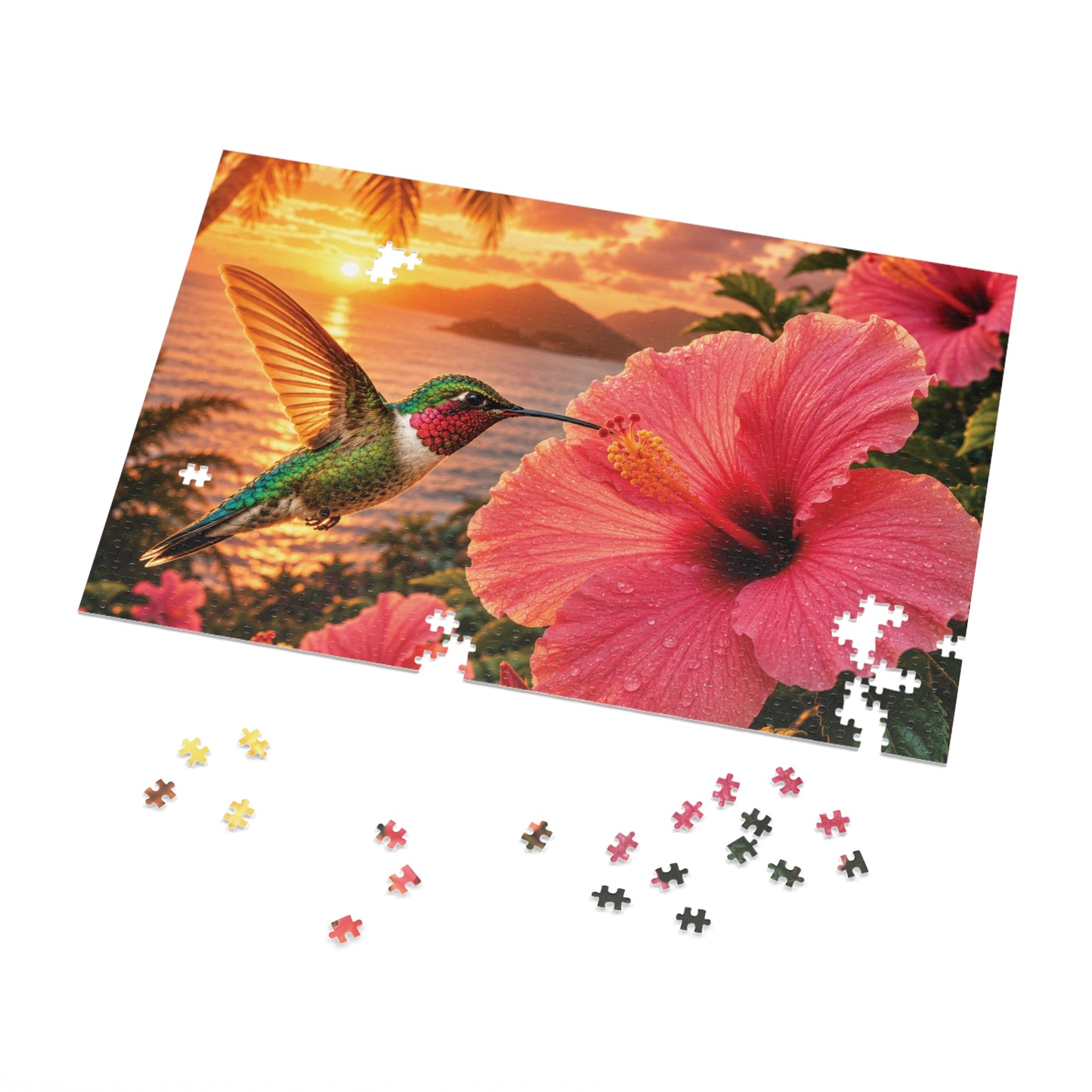 Golden Wings & HibiscusTin Puzzle