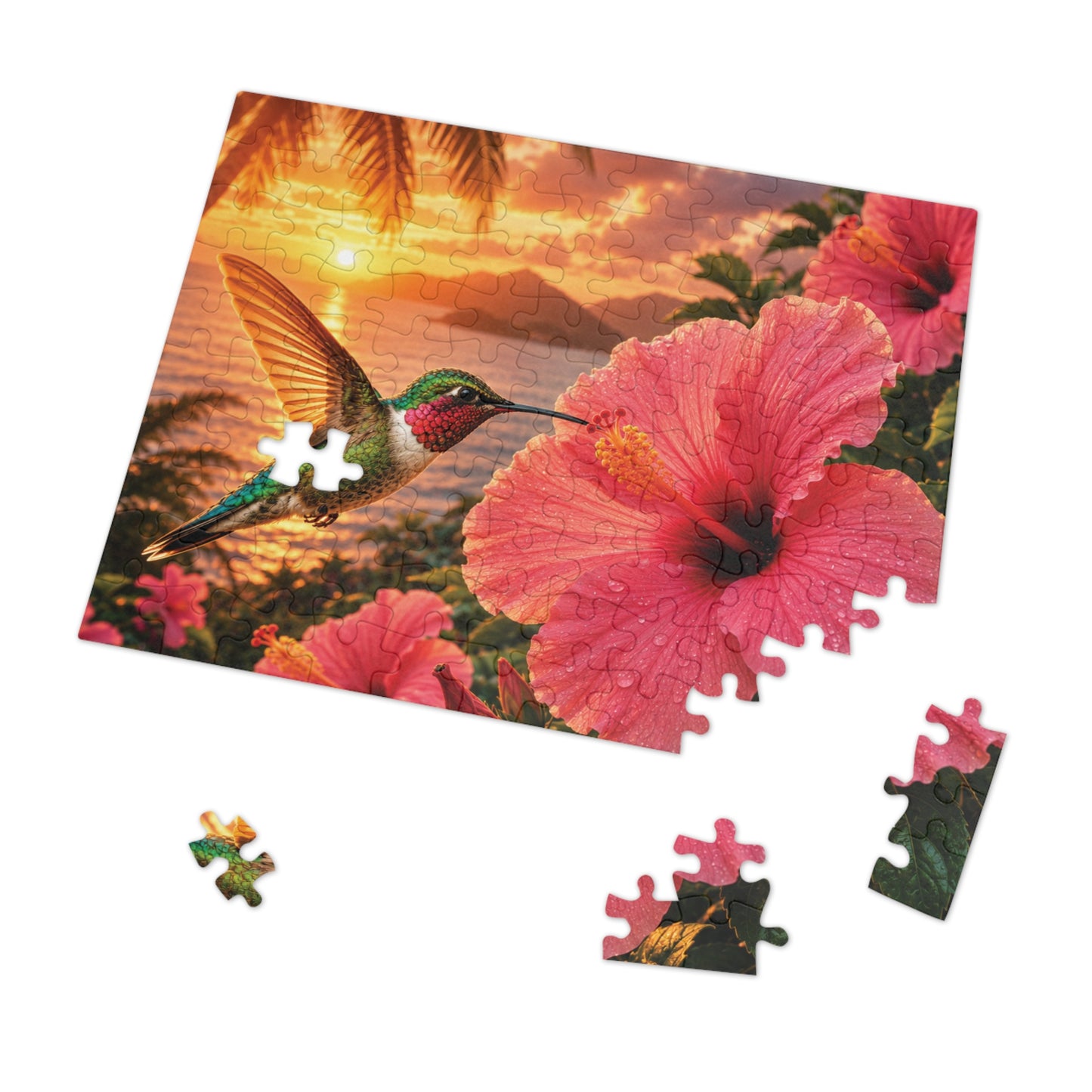 Golden Wings & HibiscusTin Puzzle