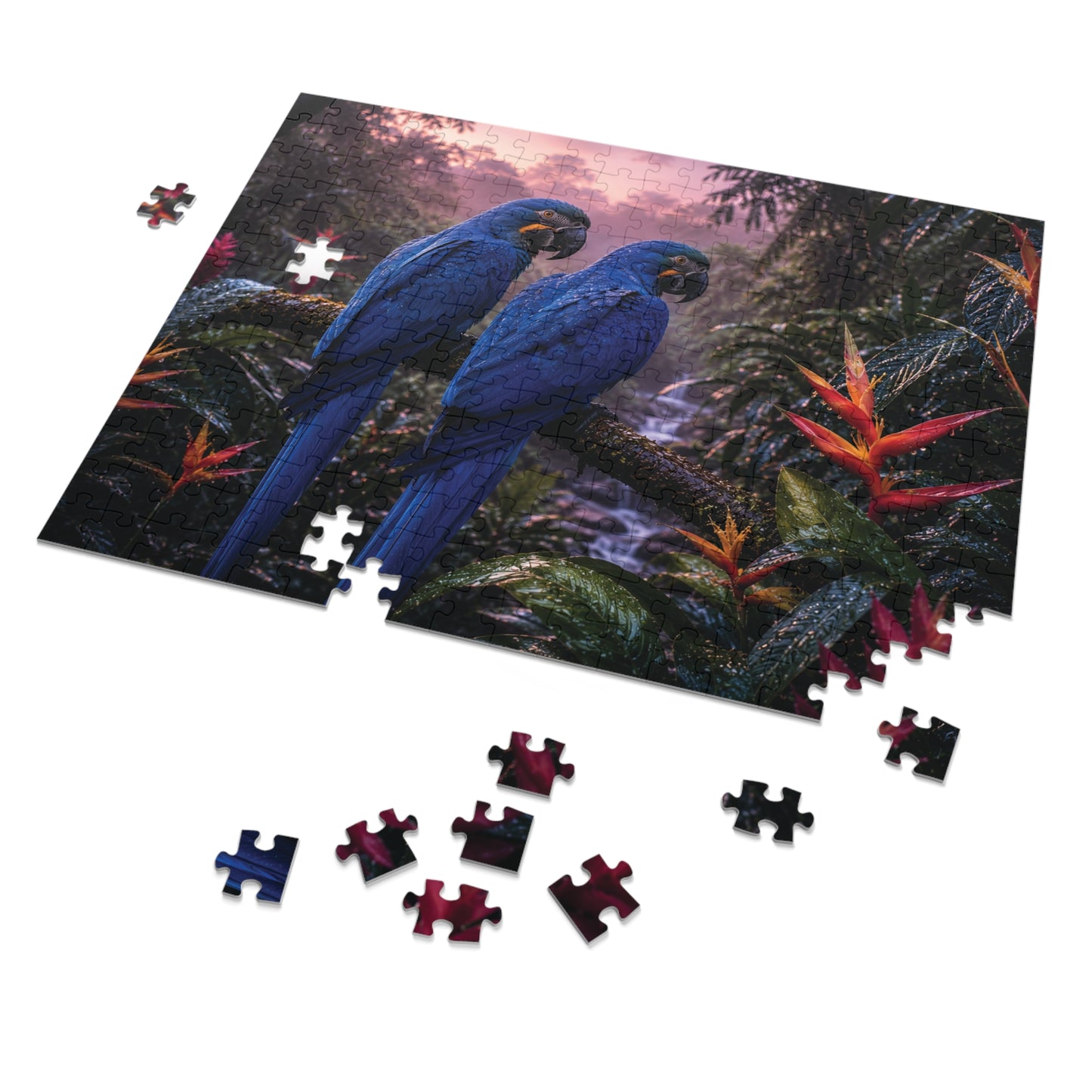 Rainforest Blue Macaws Tin Puzzle