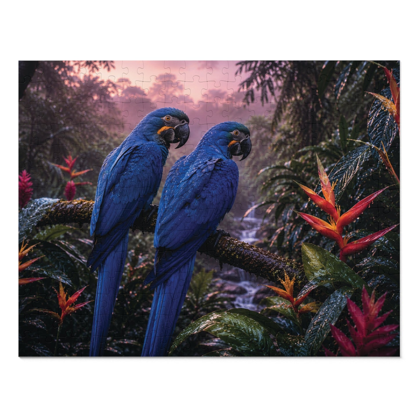 Rainforest Blue Macaws Tin Puzzle
