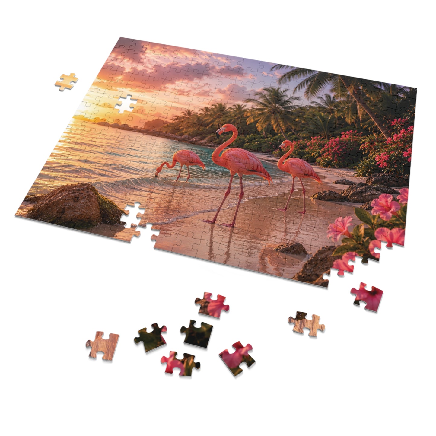 Shoreline Flamingos Tin Puzzle