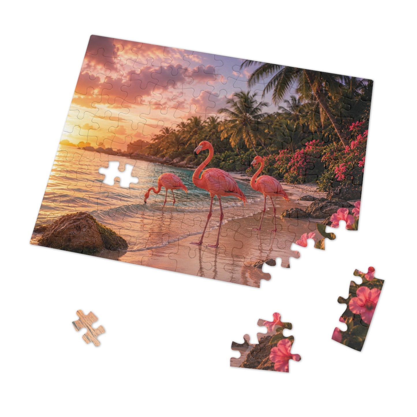 Shoreline Flamingos Tin Puzzle