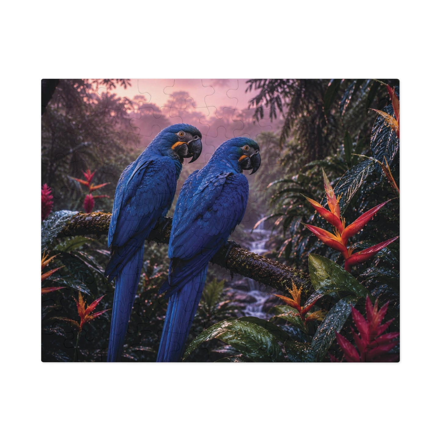 Rainforest Blue Macaws Tin Puzzle