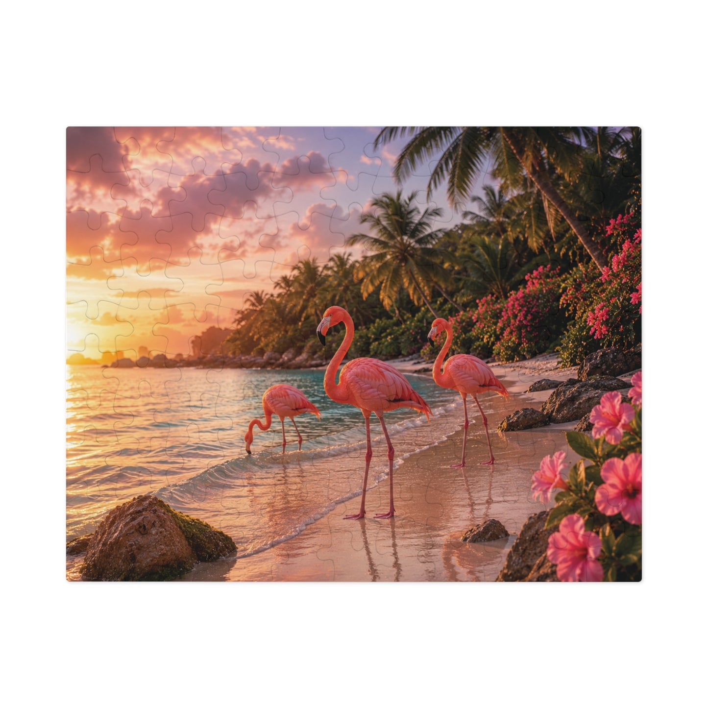 Shoreline Flamingos Tin Puzzle