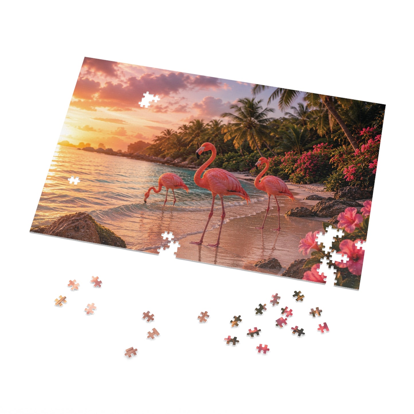 Shoreline Flamingos Tin Puzzle