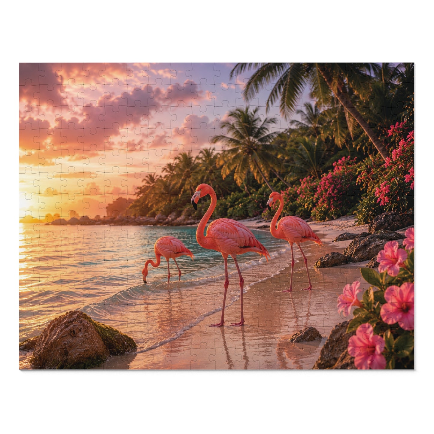 Shoreline Flamingos Tin Puzzle