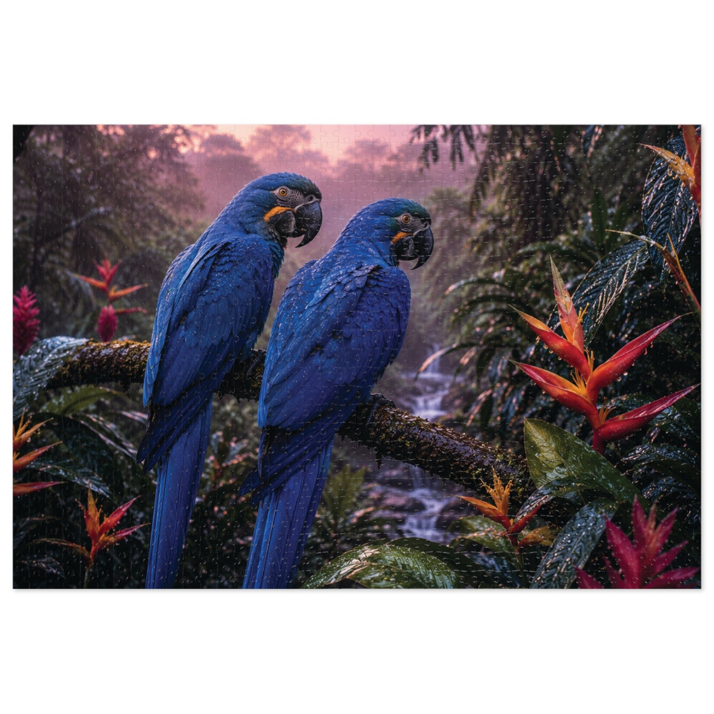 Rainforest Blue Macaws Tin Puzzle